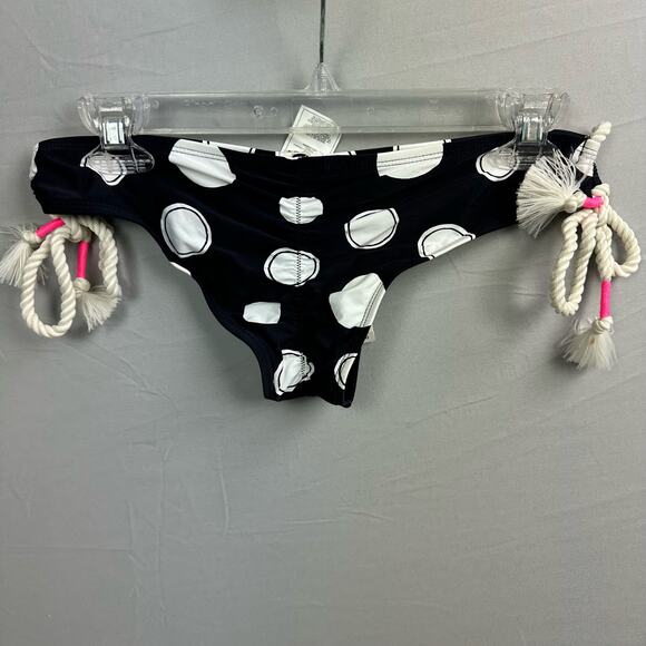 Roxy Moonbeach Women’s Medium Ruched Bikini Brief Large Polka Dots - Picture 6 of 6